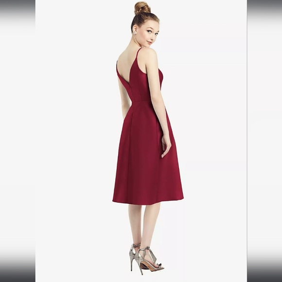 Alfred Sung Draped Faux Wrap Cocktail Dress With Pockets In Blush Style … - Picture 5 of 10